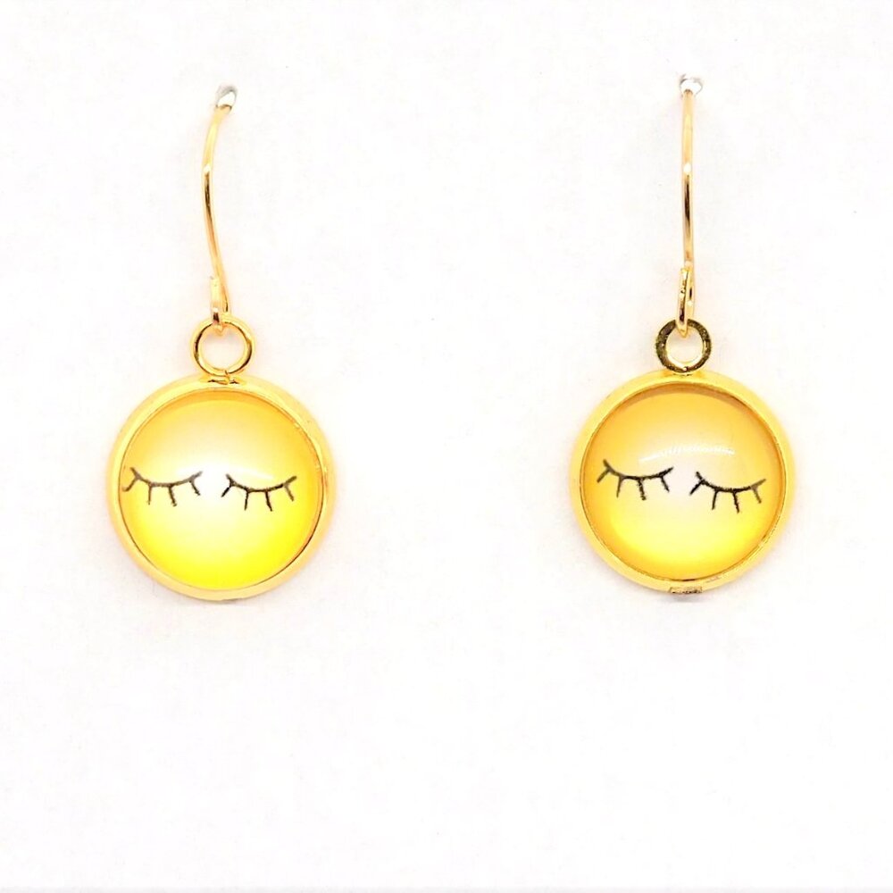 Yellow Sleeping Eye Earrings